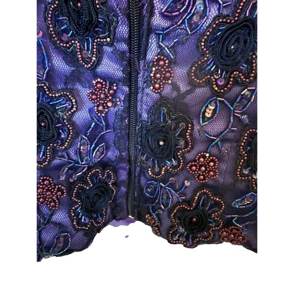 Elegant Purple Floral Embroidered Blouse - Picture 5 of 13